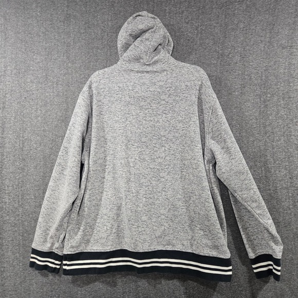 American Eagle Hoodie Men‎ XL Gray Herring Bone Pullover Sweater Center Logo - Picture 9 of 10